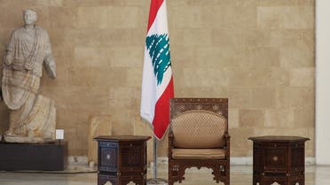 The empty presidential chair after former Lebanese President Michel Aoun's six-year term officially ended, at the presidential palace in Baabda, November 1, 2022. (Reuters)