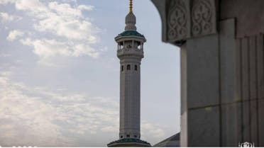 Masjid Haram: The addition of two golden crescents on the minarets of Bab Shah Abdul Aziz