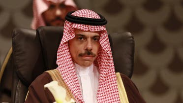 Saudi Arabia’s Foreign Minister Prince Faisal bin Farhan attends a regional meeting in Amman on May 1, 2023 to discuss Syria’s long-running conflict and ending Damascus’s diplomatic isolation in the region. (AFP)