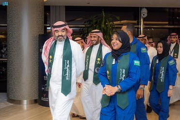 Saudi astronauts Rayyanah Barnawi and Ali al-Qarni return to the Kingdom. (SPA)