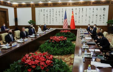 Blinken in a meeting with Wang Li in Beijing - Reuters