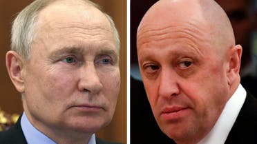 This combination of photos shows Russian President Vladimir Putin (L) and head of the Wagner mercenary group Yevgeny Prigozhin. (AFP)