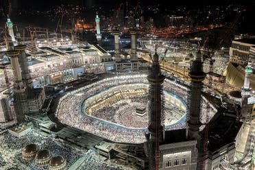 Muslim worshippers and pilgrims gather around the Kaaba, Islam’s holiest shrine, in the holy city of Mecca on June 22, 2023, as they arrive for the annual Hajj pilgrimage. (AFP)