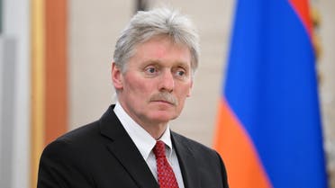 Kremlin spokesman Dmitry Peskov attends a meeting of Russian President and Armenian Prime Minister at the Kremlin in Moscow on May 25, 2023. (Sputnik via AFP)