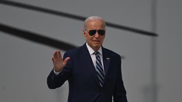 US President Joe Biden walks to board Air Force One at O’Hare International Airport, in Chicago, Illinois, on June 28, 2023. (AFP)