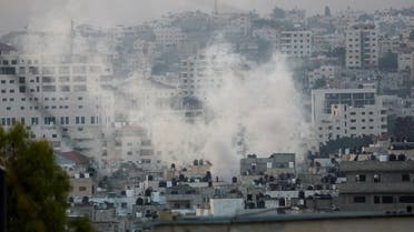 Smoke rises during an Israeli military operation in Jenin, in the Israeli-occupied West Bank July 3, 2023. (Reuters)