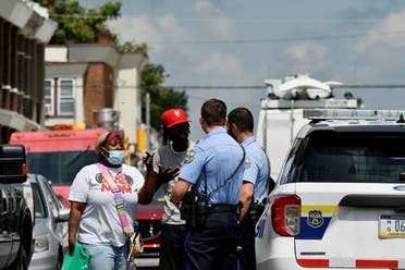 Police at the scene of the shooting in Philadelphia