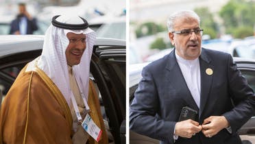 Saudi Energy Minister Prince Abdulaziz bin Salman (L) and Iranian Oil Minister Javad Owji. (File photo)