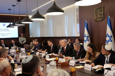 نتنياهو خلال اجتماع الحكومة الأحد