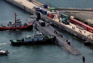 The American submarine in the port of Busan, South Korea