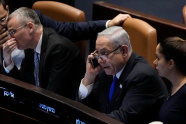 Netanyahu during the Knesset session