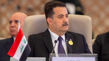 Iraqi Prime Minister Mohammed Shia al-Sudani, attends the Arab League Summit in Jeddah, Saudi Arabia, May 19, 2023. (Handout via Reuters)