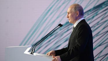 Russian President Vladimir Putin speaks at the Future Technologies Forum in Moscow, Russia July 13, 2023. Sputnik/Alexander Kazakov/Kremlin via REUTERS ATTENTION EDITORS - THIS IMAGE WAS PROVIDED BY A THIRD PARTY.