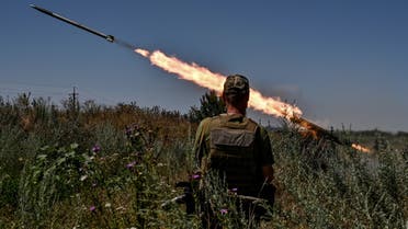 Ukrainian servicemen fire a Partyzan small multiple rocket launch system toward Russian troops near a front line, amid Russia's attack on Ukraine, in Zaporizhzhia region, Ukraine July 13, 2023. REUTERS/Stringer TPX IMAGES OF THE DAY