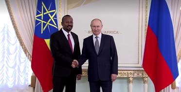 الرئيس الروسي فلادمير بوتين ورئيس الوزراء الأثيوبي ابي احمد