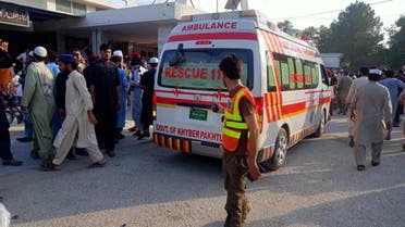An ambulance carries the injured to the hospital, after a blast in Bajaur district of Khyber Pakhtunkhwa province, Pakistan July 30, 2023. (Reuters)