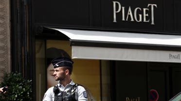 French police stand in front of the Piaget store following a robbery, on Rue de la Paix next to the Place Vendome in Paris, France, August 1, 2023. REUTERS/Stephanie Lecocq