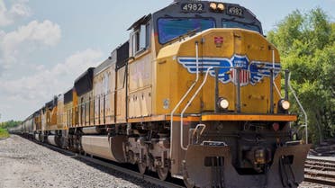 A Union Pacific train travels through Union, Neb., July 31, 2018. (AP)