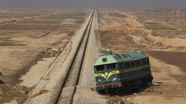A picture taken on November 12 2018 shows a derailed train left on the side of the rail track in Iraq's desertic western province of Anbar, along the the porous frontier with neighbouring war-torn Syria. (File photo: AFP)