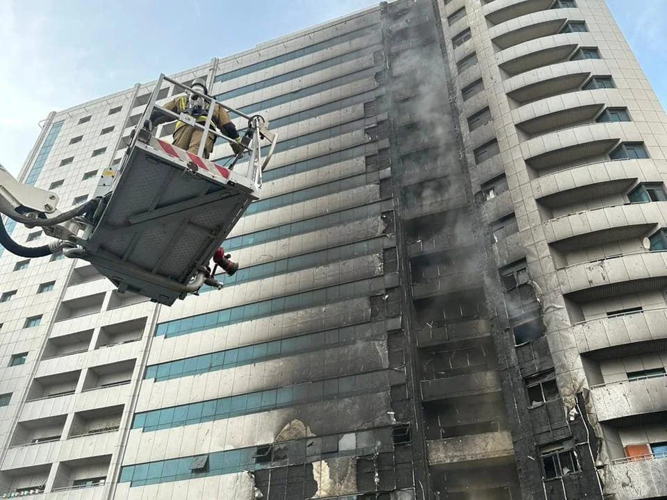 Huge fire engulfs high-rise apartment building in UAE, World News