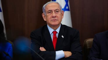 Israel’s Prime Minister Benjamin Netanyahu attends the weekly cabinet meeting in the prime minister’s office in Jerusalem on July 30, 2023. (AFP)