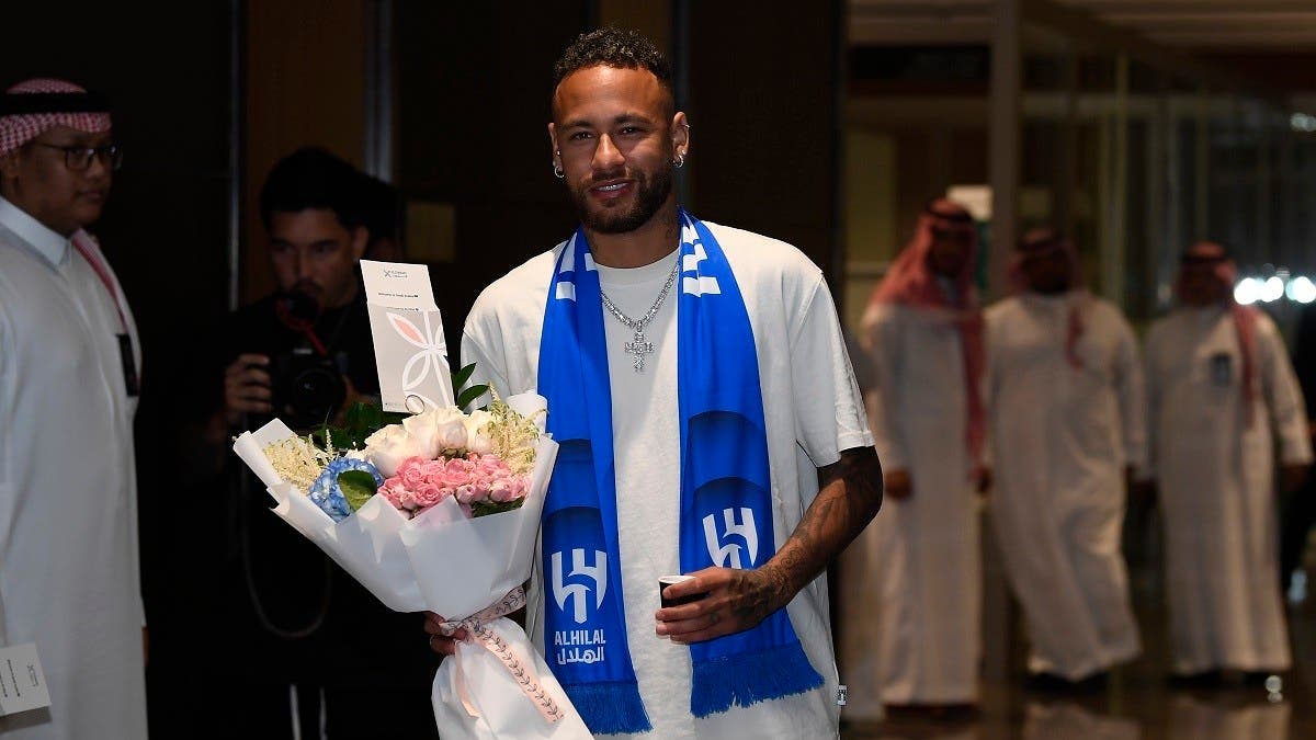 Neymar of Al Hilal dressed in traditional Arabic clothes on the