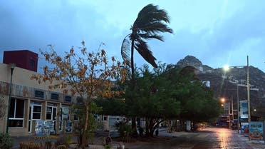 Gusts of wind are felt in the port area of Cabo San Lucas, Baja California State, Mexico, before the arrival of Hurricane Hilary, on August 19, 2023. (AFP)