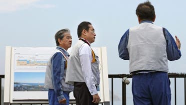 Japan’s Prime Minister Fumio Kishida visits the tsunami-crippled Fukushima Daiichi nuclear power plant in Okuma town, Fukushima prefecture, Japan, on August 20, 2023. ( Kyodo/ Reuters) 