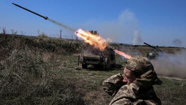 Ukrainian servicemen of the 108th Separate Brigade of Territorial Defence fire small multiple launch rocket systems toward Russian troops, amid Russia's attack on Ukraine, near a front line in Zaporizhzhia region, Ukraine August 19, 2023. (Reuters)