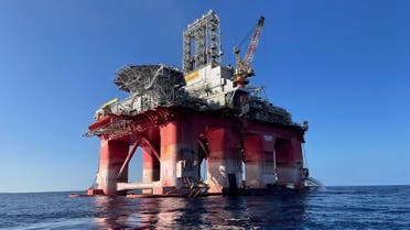 A view shows the TransOcean Barents drilling rig, at around 120 km off the coast of Beirut, Lebanon in this handout picture obtained by Reuters on August 16, 2023. (Reuters)