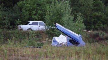 A wreckage of the private jet linked to Wagner mercenary chief Yevgeny Prigozhin is seen near the crash site in the Tver region, Russia, August 24, 2023. REUTERS/Marina Lystseva