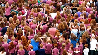 People attend the annual Redhead Days Festival in Tilburg, Netherlands, August 27, 2023. (Reuters)