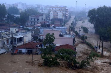 Floodwaters cover an area in the town of Volos, central Greece, Tuesday, Sept. 5, 2023. (AP)