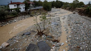 A view of the destruction after torrential rains destroyed the infrastructure and caused flooding in the area, near Kala Nera, Greece, September 7, 2023. REUTERS/Louisa Gouliamaki