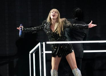 Taylor Swift performs during The Eras Tour, Monday, Aug. 7, 2023, at SoFi Stadium in Los Angeles. (AP)