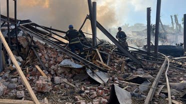 2023-09-Firefighters work at a site of a Russian missile strike, amid Russia’s attack on Ukraine, in Kryvyi Rih, Dnipropetrovsk region, Ukraine, on September 8, 2023. (Reuters)-CRISIS-ATTACK-KRYVYI-RIH