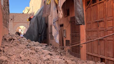 A damaged vehicle is pictured in the historic city of Marrakech, following a powerful earthquake in Morocco, September 9, 2023. Jana Meerman/Handout via REUTERS THIS IMAGE HAS BEEN SUPPLIED BY A THIRD PARTY. MANDATORY CREDIT.