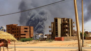 Smoke rises above buildings after an aerial bombardment during clashes between the paramilitary Rapid Support Forces and the army, in Khartoum North, Sudan, May 1, 2023. (Reuters)
