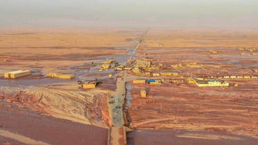 General view of flood water covering the area as a powerful storm and heavy rainfall hit al-Mukhaili, Libya, on September 11, 2023, in this handout picture. (Reuters)