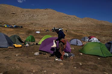 A European Cave Rescue Association (ECRA) member prepares in front of his tent, to go down into the Morca cave during a rescue operation near Anamur, south Turkey, Friday, Sept. 8, 2023. (AP)