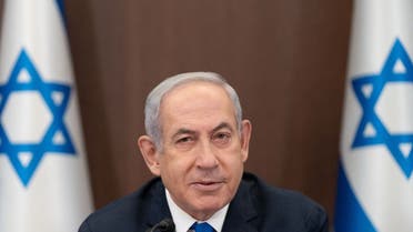 Israeli Prime Minister Benjamin Netanyahu chairs the weekly cabinet meeting in Jerusalem, September 10, 2023. (Pool via Reuters)