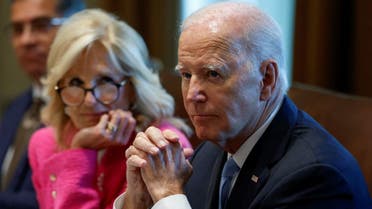 US President Joe Biden, with first lady Jill Biden and Secretary of Health and Human Services (HHS) Xavier Becerra and Office of Management, convenes a meeting of his so-called Cancer Cabinet — officials working on the Biden administration’s effort to accelerate cancer research and treatments — at the White House in Washington, US September 13, 2023. (Reuters)