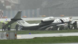 Jet veers off the runway while landing in heavy rain in India, 8 injured