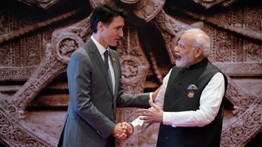  Indian Prime Minister Narendra Modi welcomes Canada Prime Minister Justin Trudeau upon his arrival at Bharat Mandapam convention center for the G20 Summit, in New Delhi, India, Saturday, Sept. 9, 2023. (Reuters)