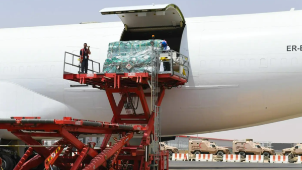 The first Saudi relief plane arrives in Libya