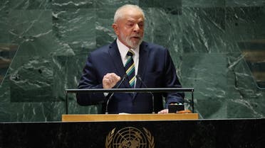 Brazil’s President Luiz Inacio Lula da Silva addresses the 78th Session of the UN General Assembly in New York City, US, September 19, 2023. (Reuters)