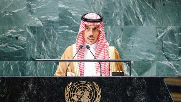 Saudi Arabia Foreign Minister Prince Faisal bin Farhan Al Saud addresses the 78th Session of the U.N. General Assembly in New York City, U.S., September 23, 2023. REUTERS/Eduardo Munoz