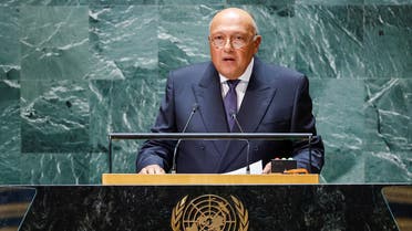 Egypt's Minister of Foreign Affairs Sameh Hassan Shoukry Selim addresses the 78th Session of the U.N. General Assembly in New York City, U.S., September 23, 2023. REUTERS/Eduardo Munoz