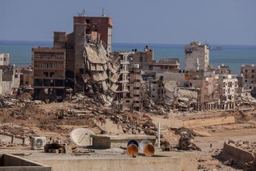 A view shows destroyed buildings in the aftermath of the deadly storm that hit Libya, in Derna, Libya, September 21, 2023. (Reuters)