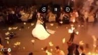مشهد مهيب للحظات محاصرة النيران المستعرة للعروسين بحفل زفاف نينوى المأساوي
